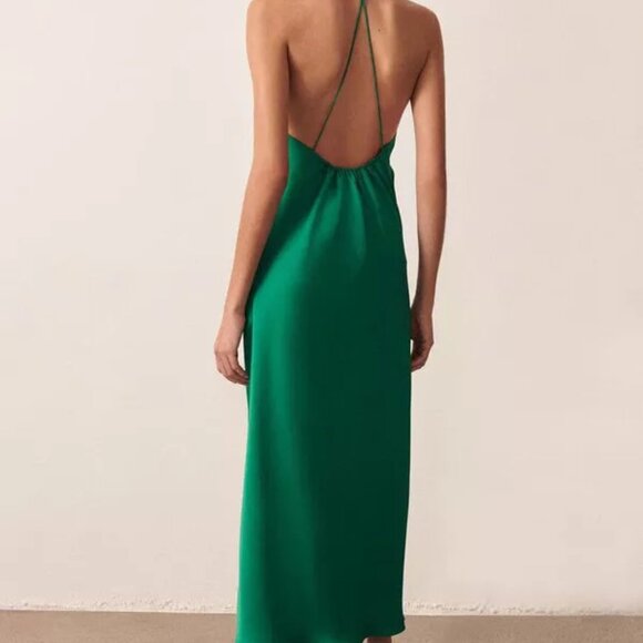 ba&sh Bradie Sleeveless Midi Dress in Green, Size Small - Picture 2 of 6
